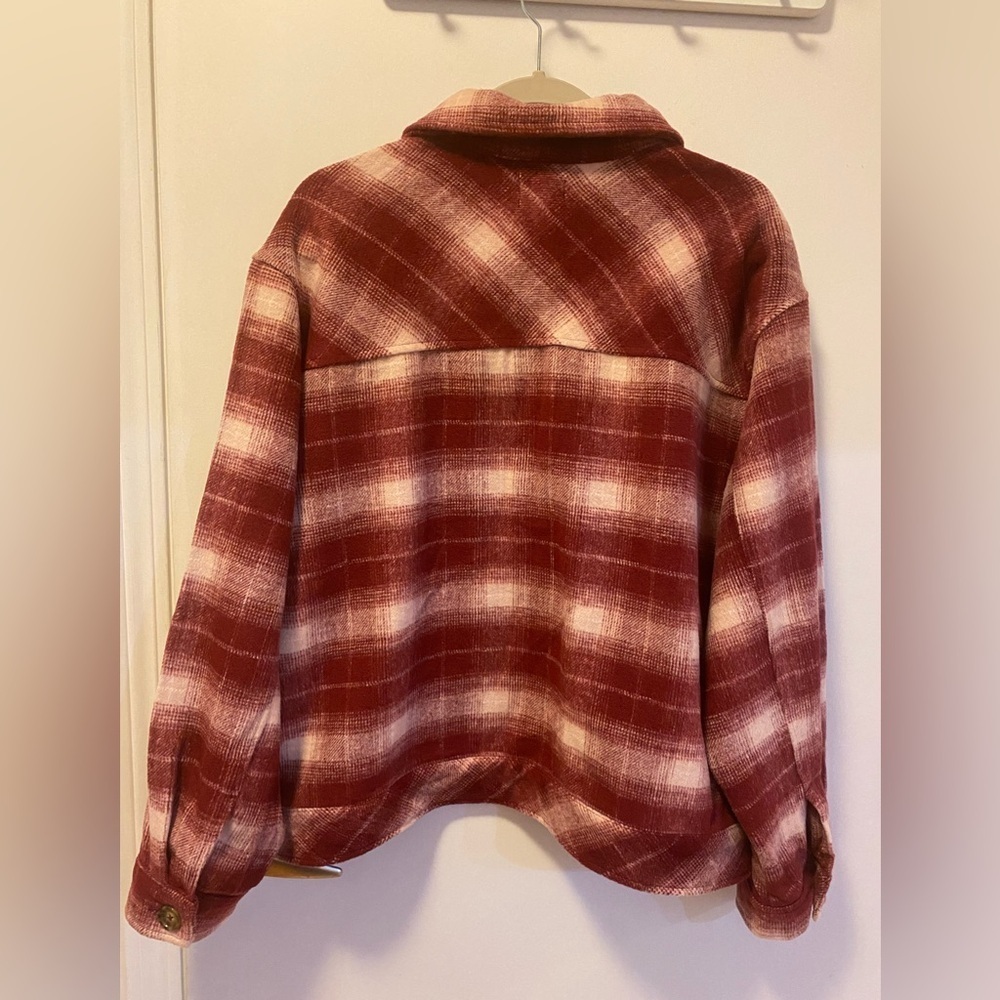 Time and Tru Plaid Button Down Shacket, Size XXL - Picture 6 of 8